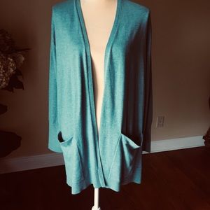 Loy Grey open front cardigan with pockets EUC M